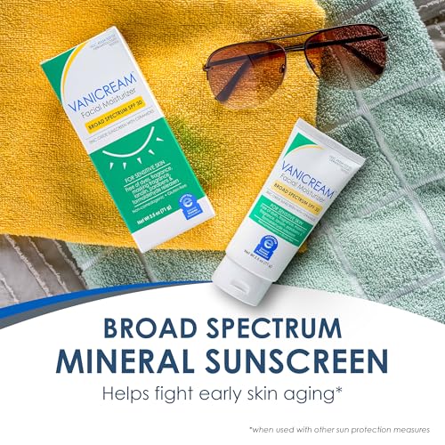Vanicream Facial Moisturizer SPF 30, Mineral Sunscreen for Sensitive Skin