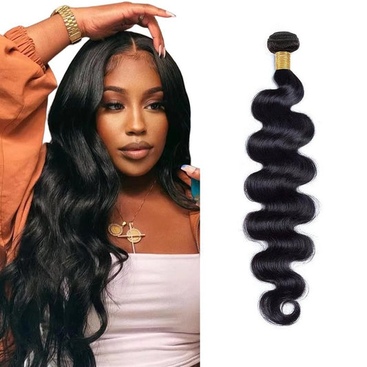 #1B Black Human Hair Bundles 18 Inch Body Wave Bundles Human Hair Natural Black Bundle 50g