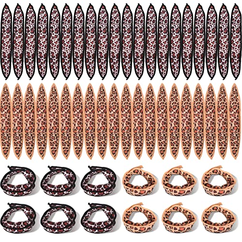 Bememo 40-Piece Soft Foam Hair Rollers for Overnight Curling - Leopard