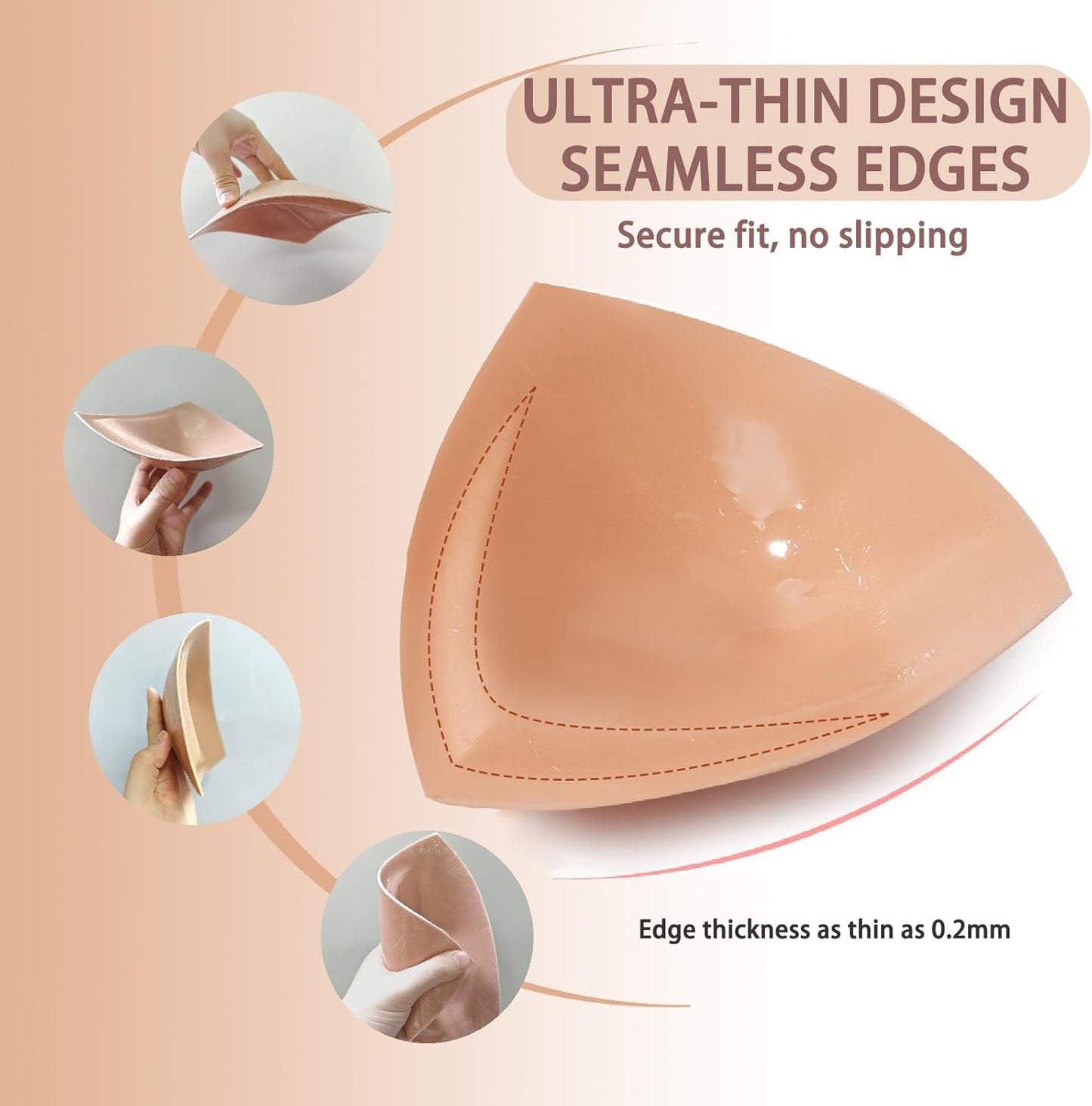 Double-Sided Sticky Bra Inserts - Lightly Padded Push-Up Adhesive for Large Busts | Reusable & Invisible Design