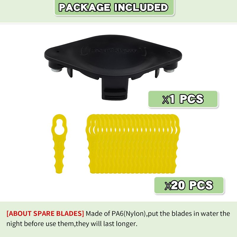 【Quickload】 Bladed Trimmer Head Compatible with Ryobi String Trimmer 18V 24V Hybrid,AC052N1 Weed Eater Bladed Head ACFHRL2 with 20Pcs Spare Blades