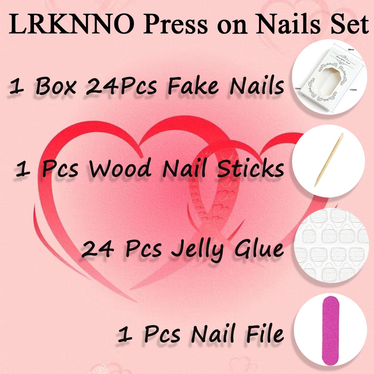 Almond Shape Press-On Nails - Cute Green French Tip with Flower & Strawberry Bow Designs | 30 Pcs Glossy Pink Acrylic for Summer Manicure