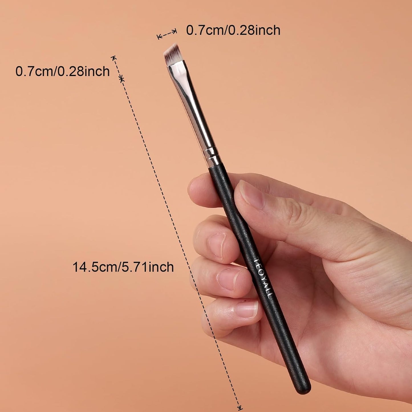 Flat Angled Eyeliner Brush - Soft Thin Slanted Synthetic Bristles for Precision Eyebrow Makeup | Ideal for Brow Powder & Gel
