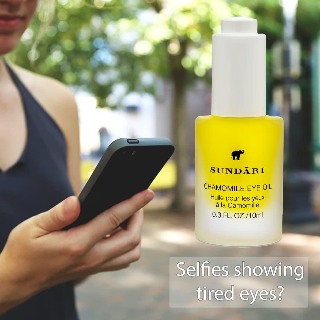 SUNDARI Chamomile Eye Oil - Soothing Hydration for Dark Circles & Puffiness