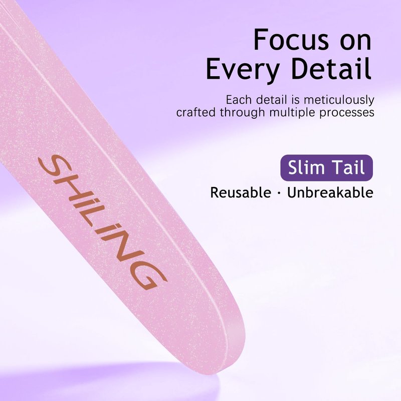 SHILING Professional Precision Tweezers, Stainless Steel Pointed Tip, 0.1mm Ultra-Thin, Pink, Eyebrow and Facial Hair Removal, personal care and makeup tools