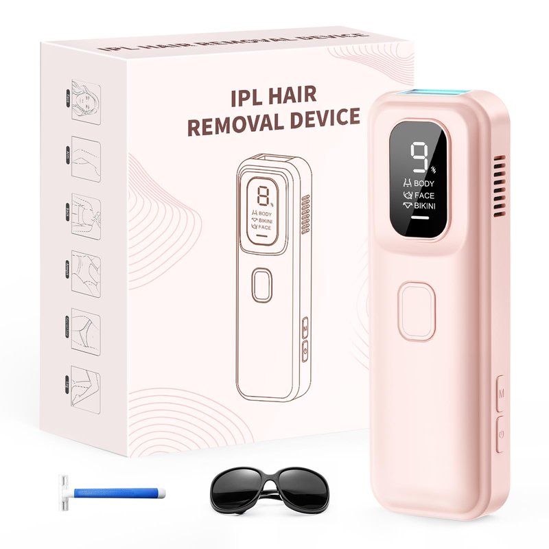Hair Remover for Women and Men - 5.2 cm² Contact Nearly Painless, Powerful Long-Lasting Hair Remover at-home, Effective in 14 Days with Ultra-fast Light Emission for Whole Body Use
