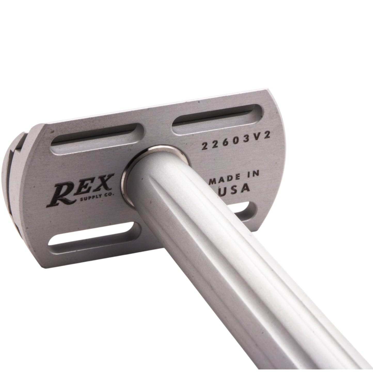 Rex Supply Co. Page Three Piece Double Edge Safety Razor – Aircraft Aluminum Finish, Ultra-Light CNC-Milled Razor for Men, Durable Smooth Shaver Compatible with All Standard DE Blades