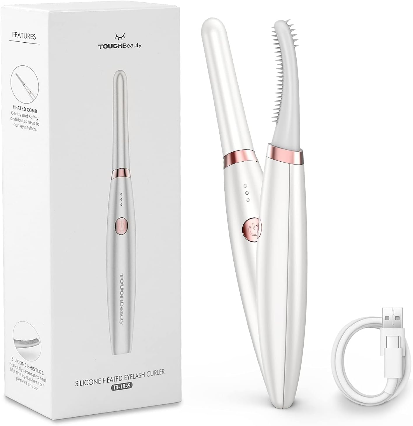 Electric Eyelash Curler - USB Rechargeable Heated Curlers for Soft Short/Long Lashes | 3 Temperature Modes, Quick & Long-Lasting Curling