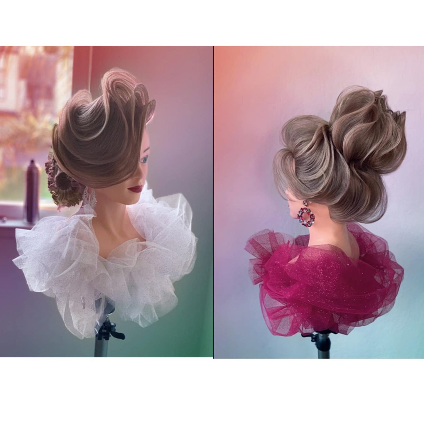 Traininghead 28-30" 100% Human Hair Mannequin Head Hairdressing Training Practice Head Hair Styling Cosmetology Manikin Doll Head With Clamp Stand