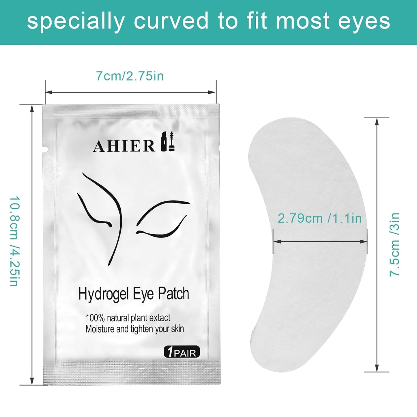 Eyelash Extension Eye Pads - Lint-Free Hydrogel Gel Pads | 100 Pairs for DIY Lash Extensions