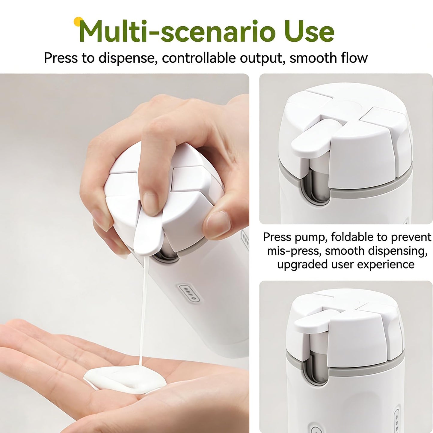 4 in 1 Travel Dispenser, 4 Pack 1OZ/30ML Travel Bottles with Stickers for Toiletries, Leak Proof Travel Size Containers, Portable for Shampoo Lotion Conditioner Cream Green