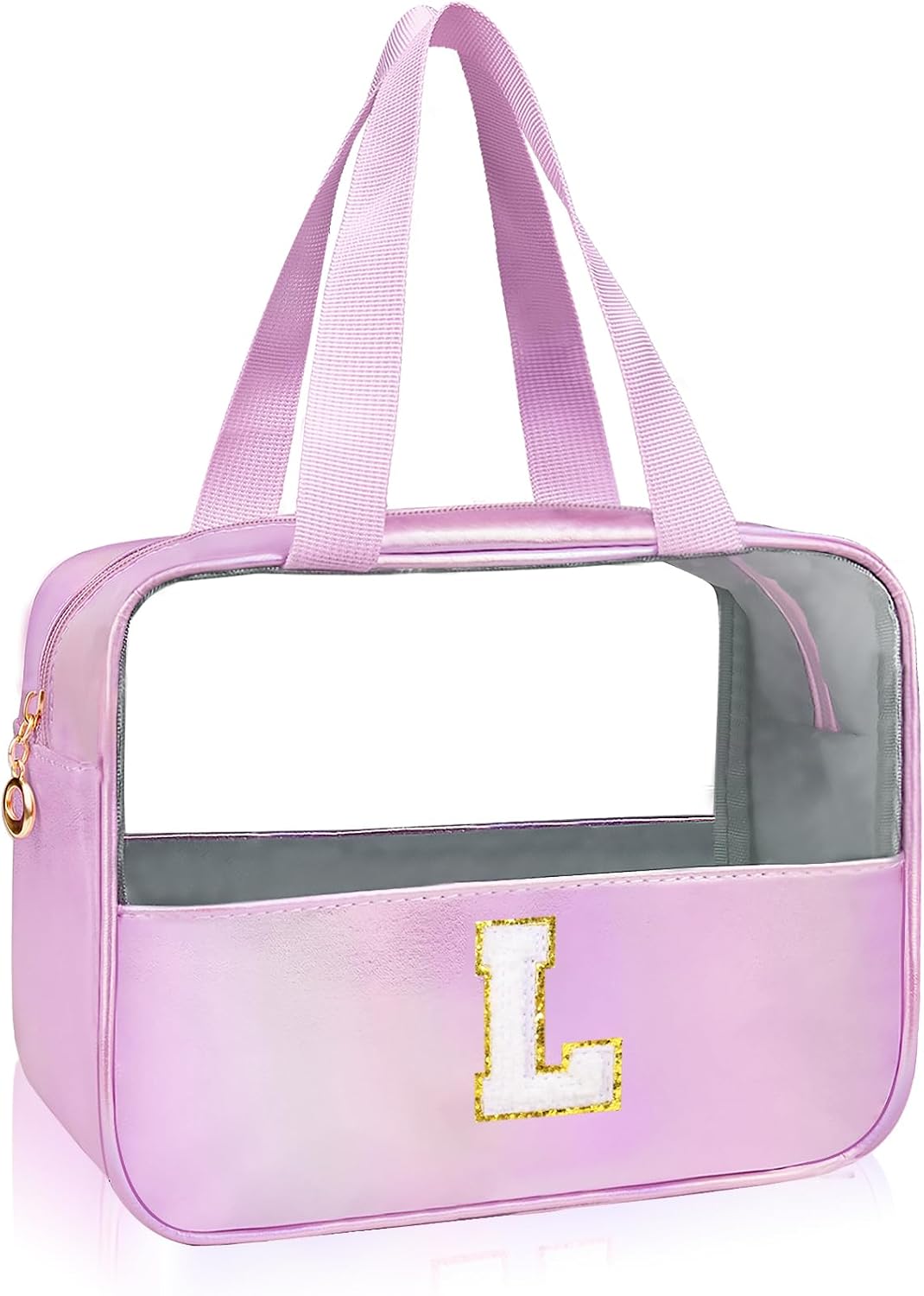 Personalized Pink Clear Makeup Bag - Large Cosmetic Organizer for Travel | Ideal Gift for Women & Girls