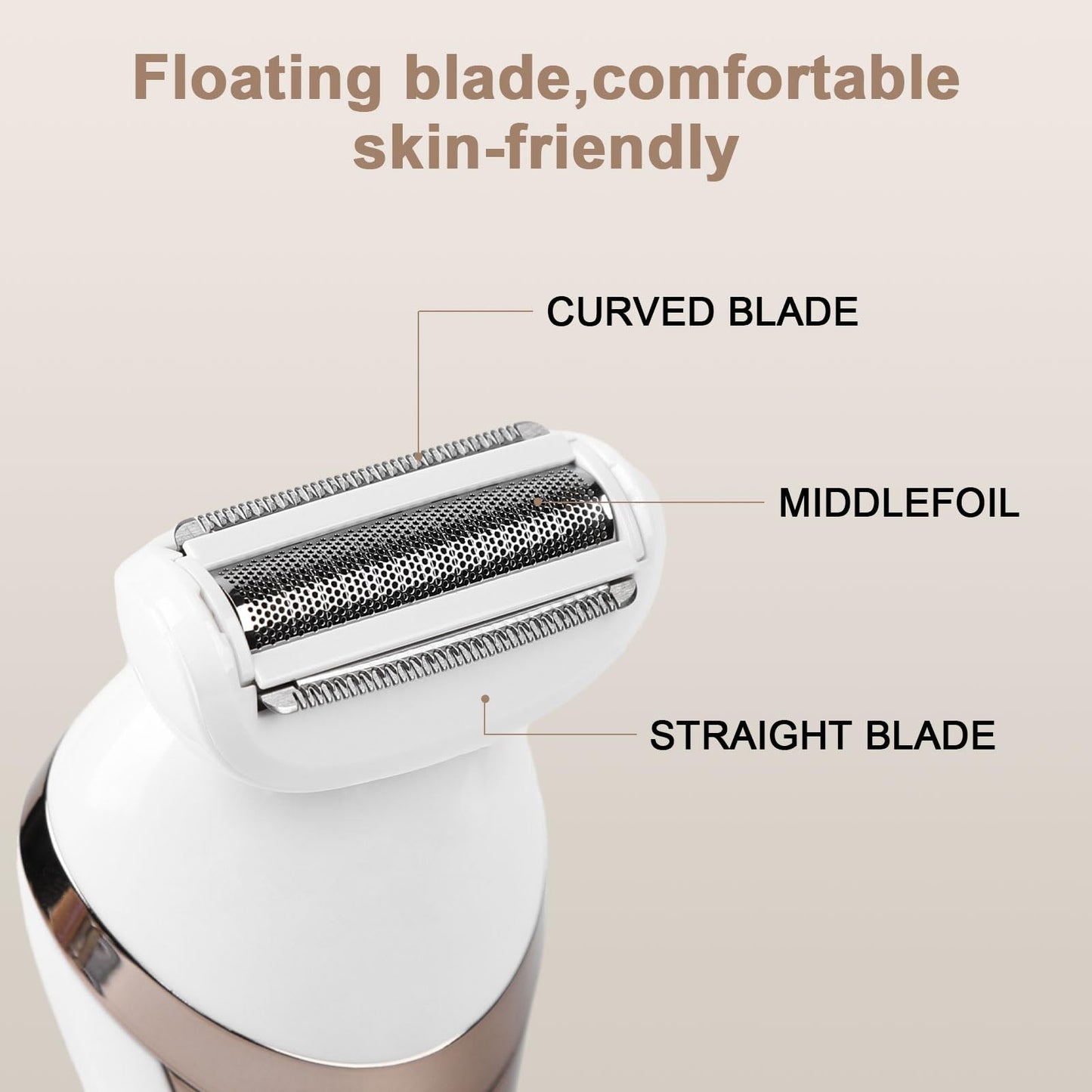 Epilator for Women,Cordless Epilators Hair Removal,Women Shaver for Leg,Armpit,Arm Trimmer,Shave& Epilate,Wide Head for Fast Epilation,Wet & Dry,2 Speeds