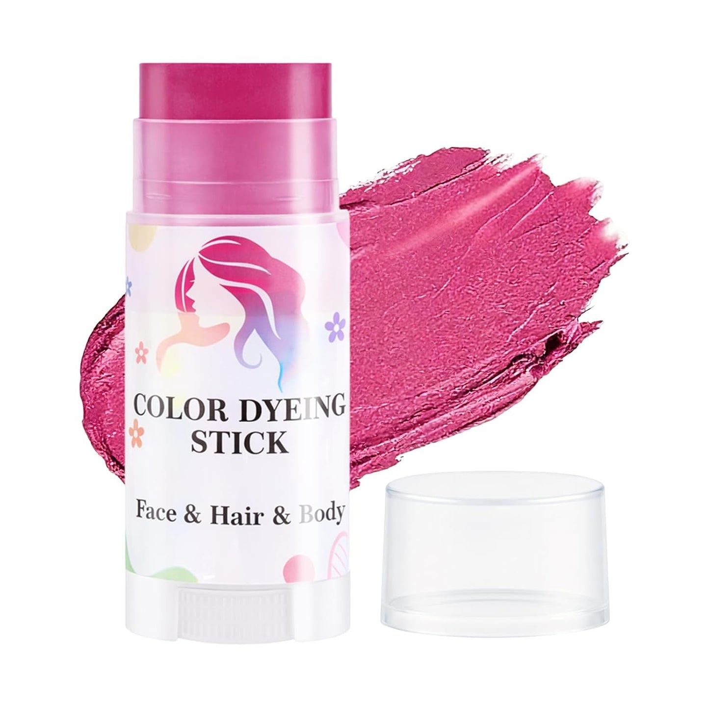 Red Temporary Hair Color Sticks - Washable Waterproof Hair Dye Chalk | Multi-Purpose Face & Body Paint for Festivals & Parties