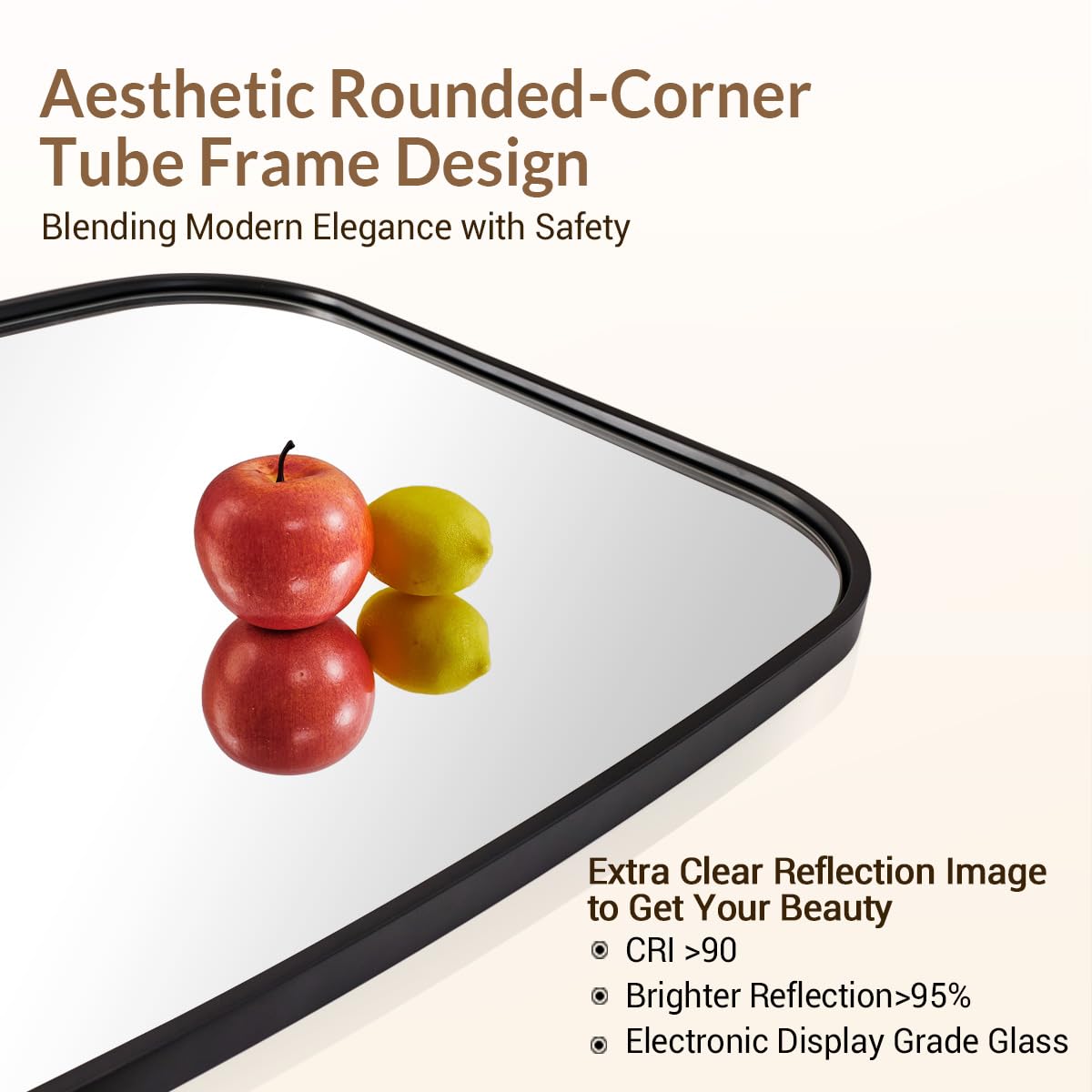 ANDY STAR Black Oval Square Mirrors for Bathroom, 24x32 Inch Oblong Bathroom Mirrors for Over Sink, Modern Metal Vanity Mirror, SUS304 Squoval Tube Frame, Wall-Mounted Vertically or Horizontally