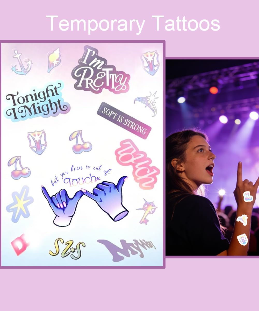 Keychain Merch Set - Katseye Inspired Accessories with Temporary Tattoos | Perfect Gifts for Teens & Fans