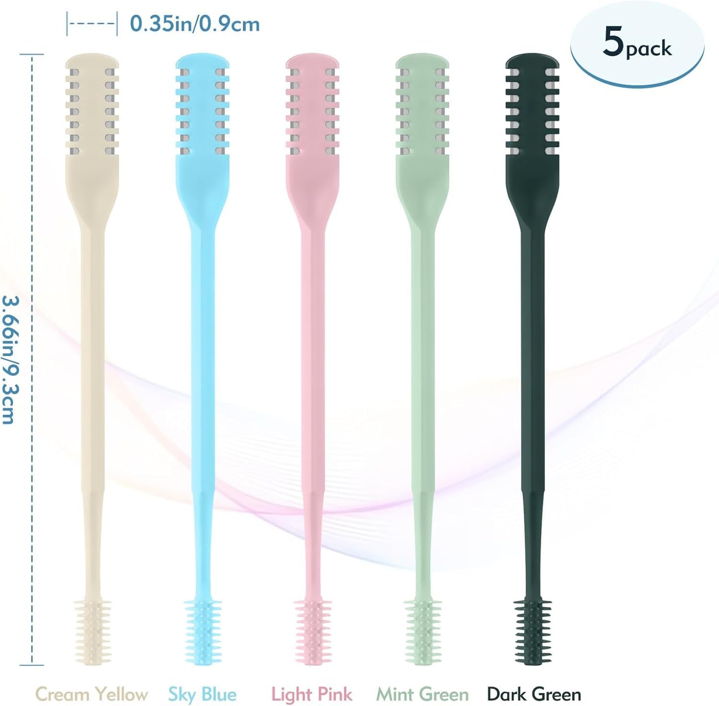 5 Pcs 2-in-1 Nasal Hair Cutter, Double Sided Nose Hair Cutter, Portable 360° Rotating Manual Nose Hair Trimmer for Men and Women, Colorful