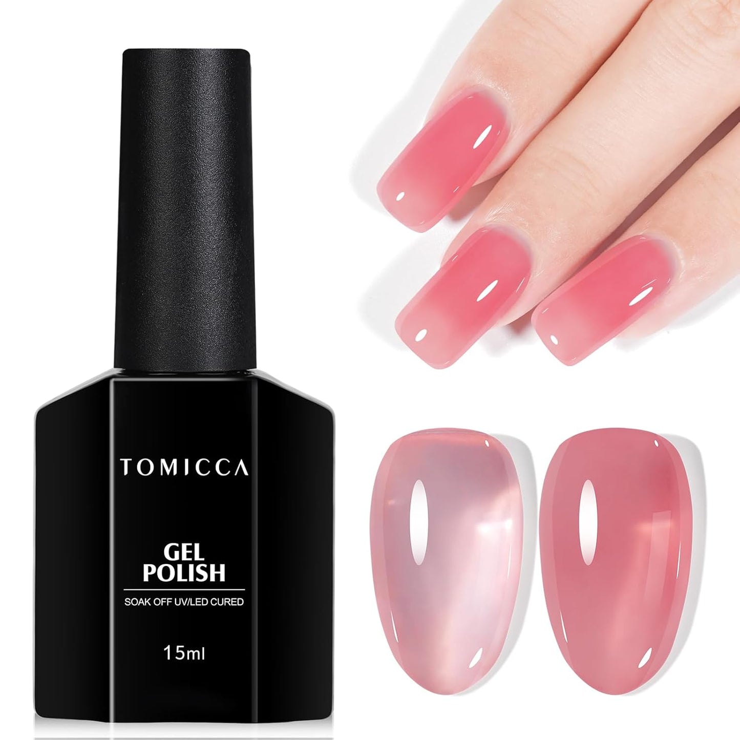 TOMICCA Gel Nail Polish - Dark Orange Autumn Winter Color | Long Lasting High Gloss Soak Off UV LED for DIY Manicure