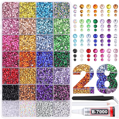 30,000 Multicolor Resin Rhinestones with B7000 Glue for Crafts