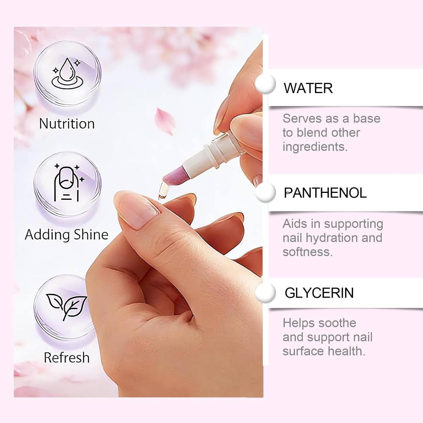 2Pcs Cuticle Oil Pusher Pen - Ceramic Cuticle Oil for Dry Nails & Cuticles, No Leak Travel Size Cuticle Pusher Pen, Moisturizing Nail Care Treatment for DIY Manicure & Salon Use (Pink)