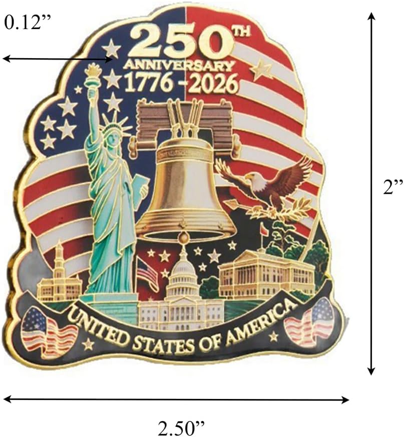 Statue of Liberty Refrigerator Sticker - 250th Anniversary American Flag Decal | Independence Day Decor