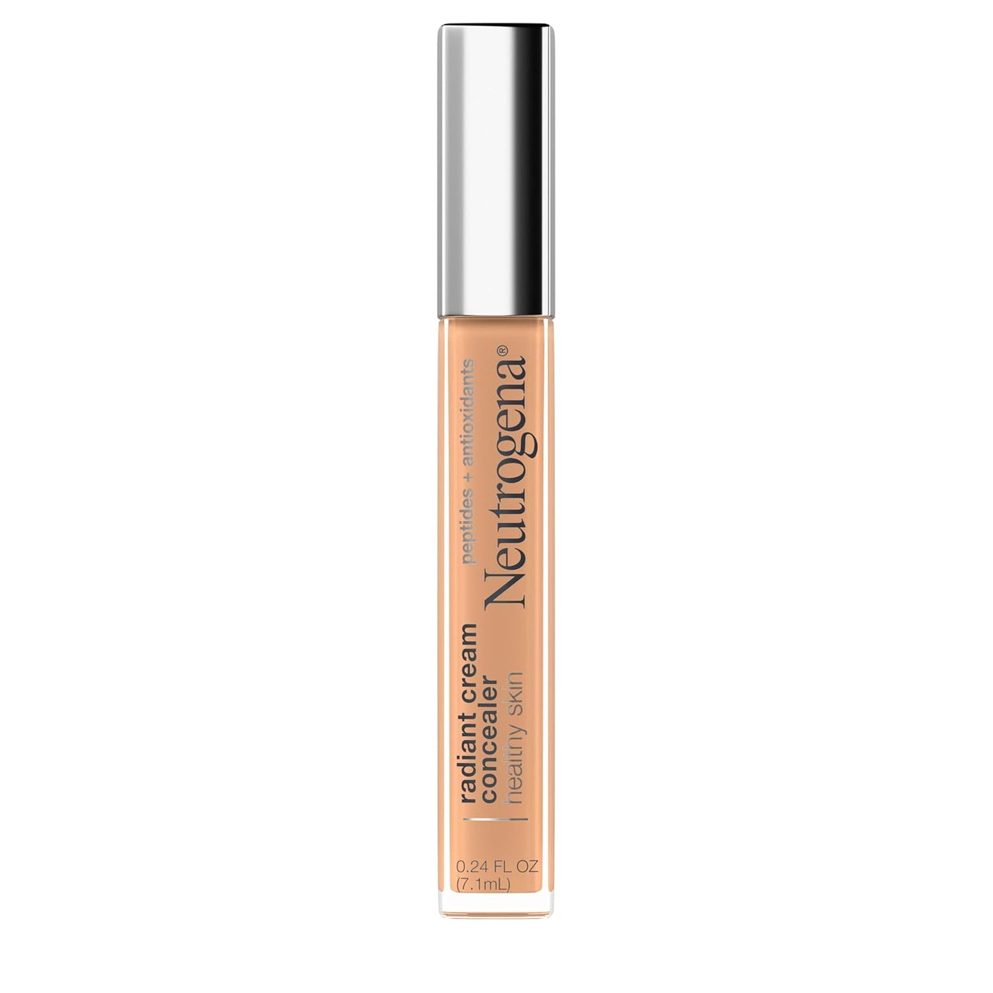 Neutrogena Radiant Brightening Cream Concealer - Lightweight, Non-Comedogenic, Peptides & Vitamin E | Cashew Light/Medium 03, 0.24 oz
