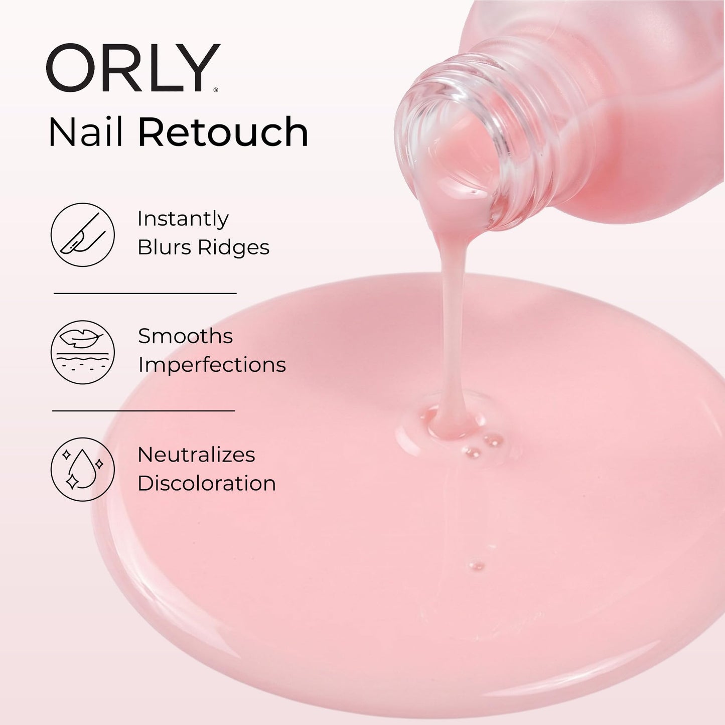 Orly Nail Retouch Smooth + Blur | Nail Perfector for Ridges & Imperfections | Delivers an airbrushed “Photoshop for Your Nails” Effect | Blurs, Smooths & Evens Tone | Matte Finish Base Coat (18 ml)