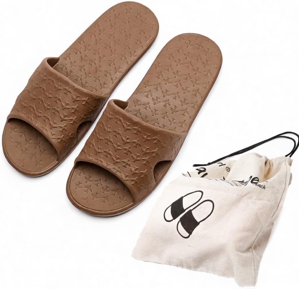 Travel Slippers for Women & Men - Portable Foldable Non-Slip Quick Dry Shoes | Cotton Storage Bag Included