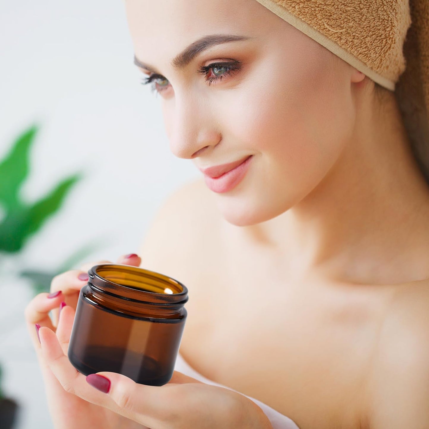 Amber Glass Jars - 2 oz Small Jars with Lids & Inner Liners | 24 Pack for Creams & Lotions