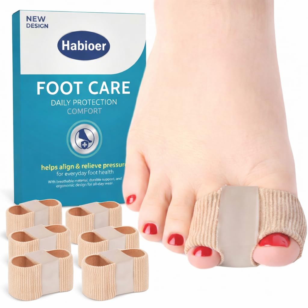 Habioer Bunion Corrector, Toe Separators for Women Men Big Toe, Breathable Toe Spacers, Bunion Correction(6PCS)