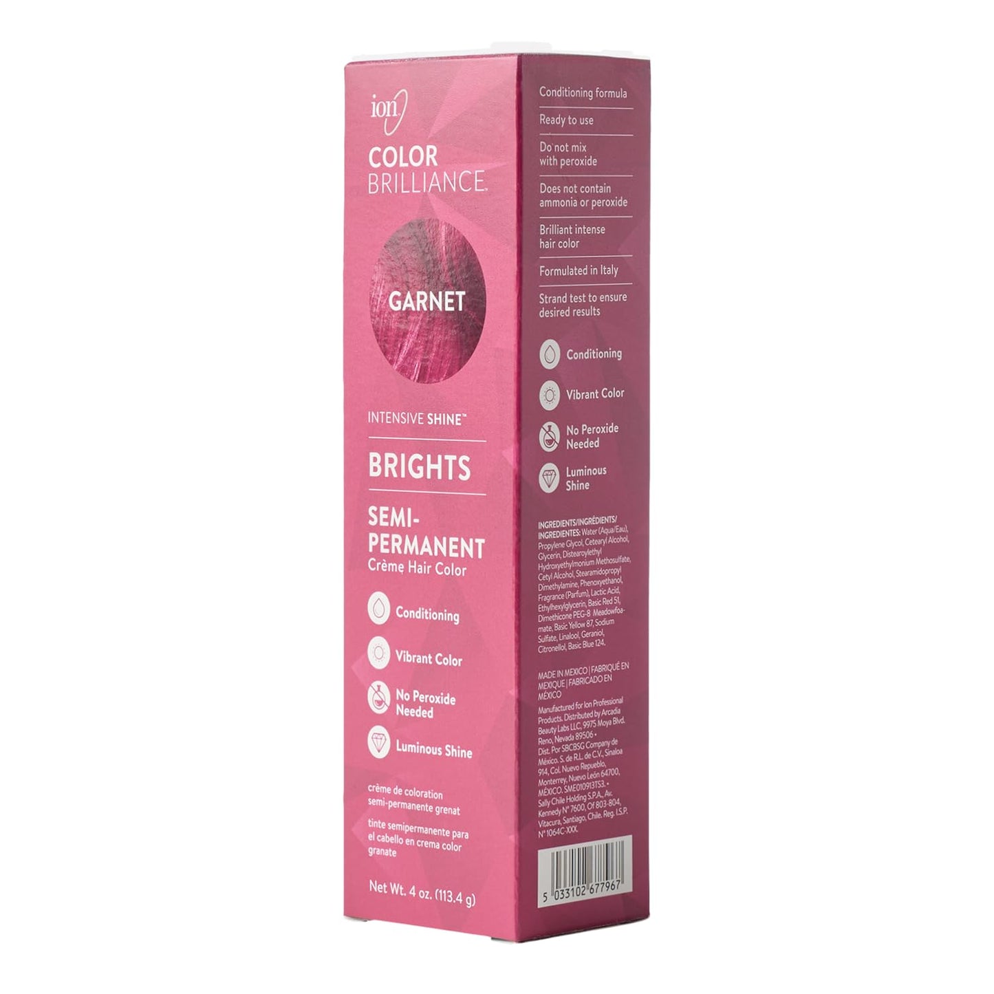 Brights Semi-Permanent Hair Color - Garnet Shade for Vibrant, Long-Lasting Color