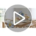 Lemon & Blue Floral Table Runner - 90 x 13 Inch Linen Fabric