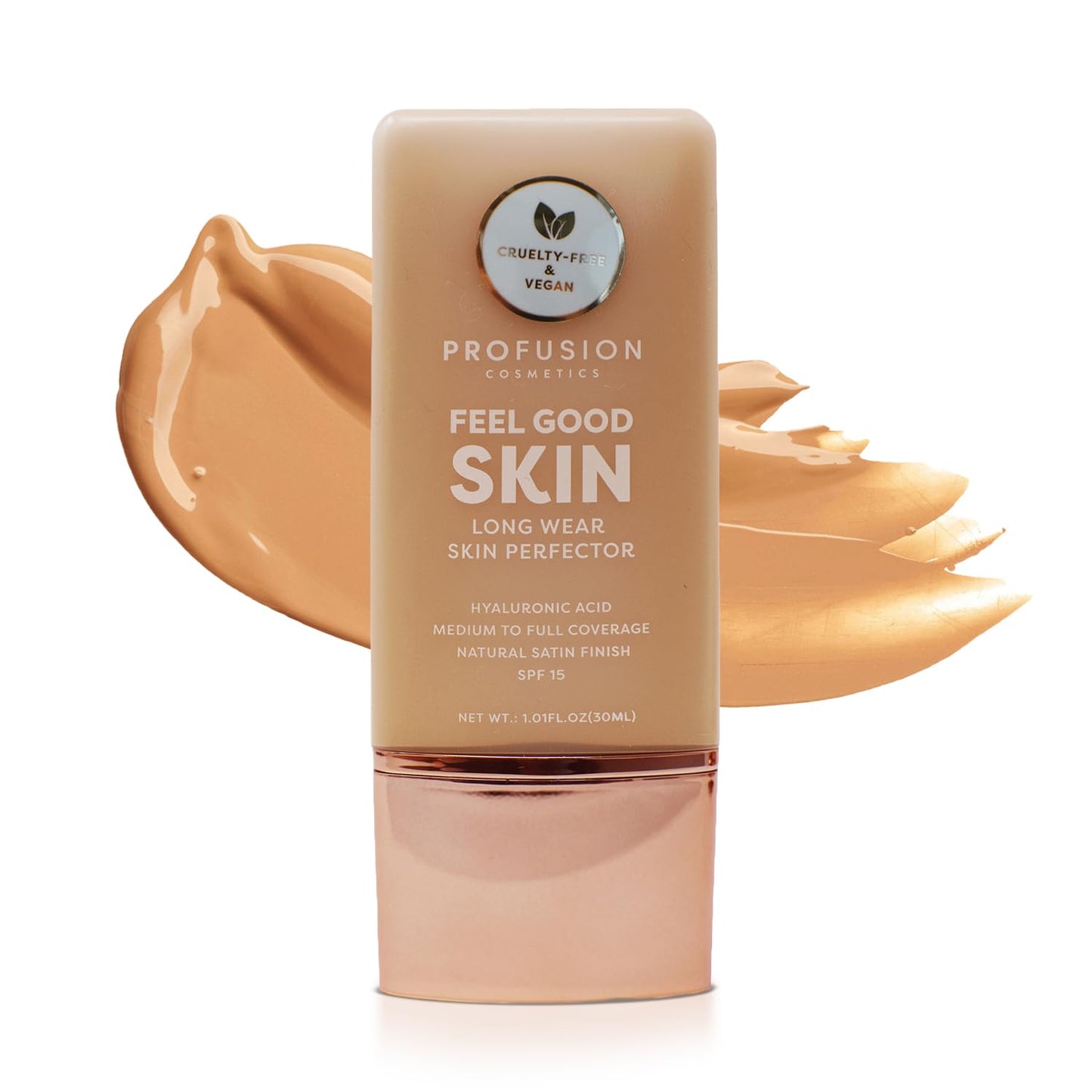 Profusion Cosmetics Lightweight Liquid Foundation - Flawless Radiance, Breathable Vegan Makeup for Uneven Skin Tone | Deep 1