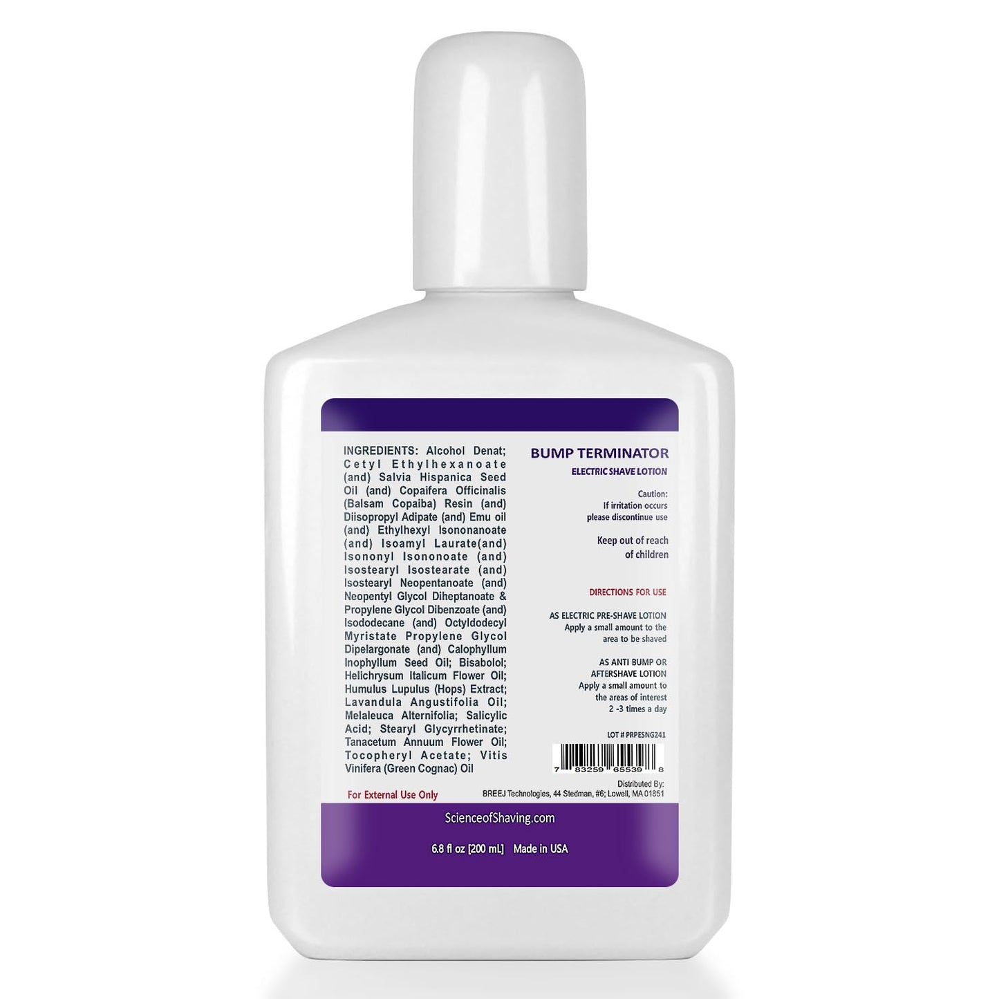 BREEJ Bump Terminator Pre Electric Shave and Anti Bump Aftershave Lotion, Razor Bumps and Ingrown Hair Treatment, After Shave Bump Treatment & Back Of Head Bumps Remover, 6.8 oz