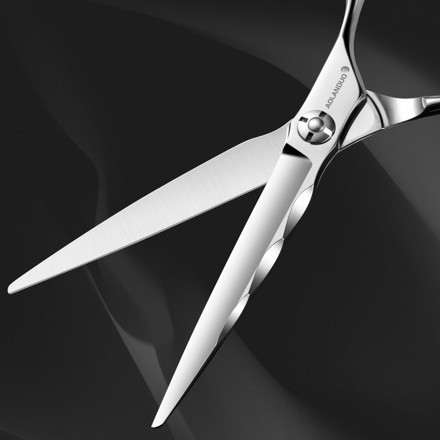 AOLANDUO 6" Professional Hair Shears – Japanese VG10 Steel, Convex Edge with CNC-Wave Blade Design | Upgraded from Aichi 440C | Ergonomic Offset Handle for Barbers & Stylists