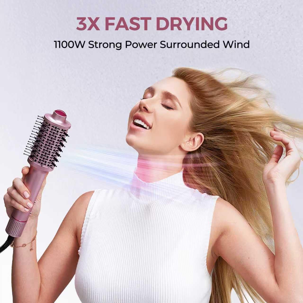 Ionic Hair Dryer Brush - 3 in 1 Hot Air Brush for Faster Drying & Styling | Lightweight Volumizer with Negative Ions