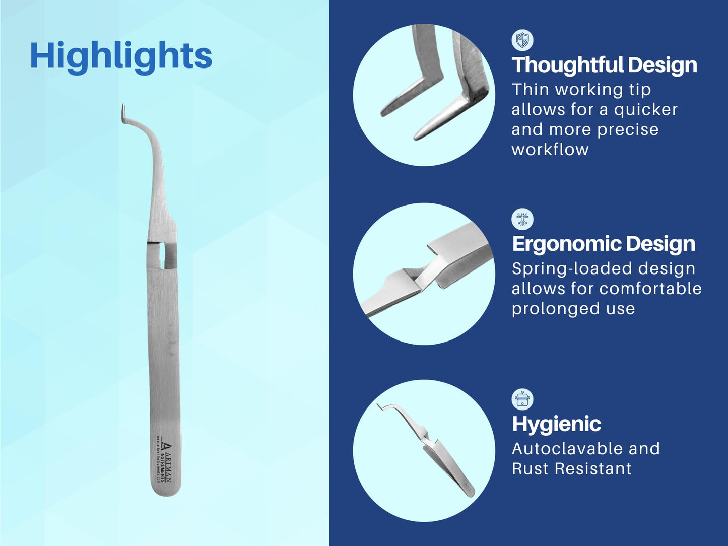 ARTMAN INSTRUMENTS Dental Orthodontic Buccal Tube Tweezer – Precision Bonding & Bracket Placer Holder, Stainless Steel Buccal Tube Placer for Accurate Orthodontic Applications