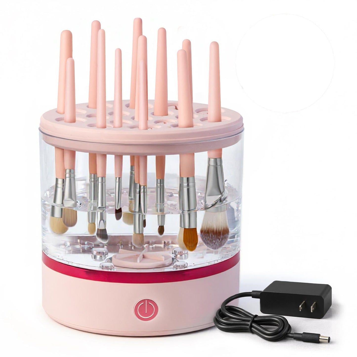 360° Makeup Brush Cleaner – Dual Spin Electric Makeup Brush Cleaning Machine, Holds 17 Brushes, Portable and Compact Design for Travel & Home Use, Perfect Brush Cleaner for Makeup Professionals