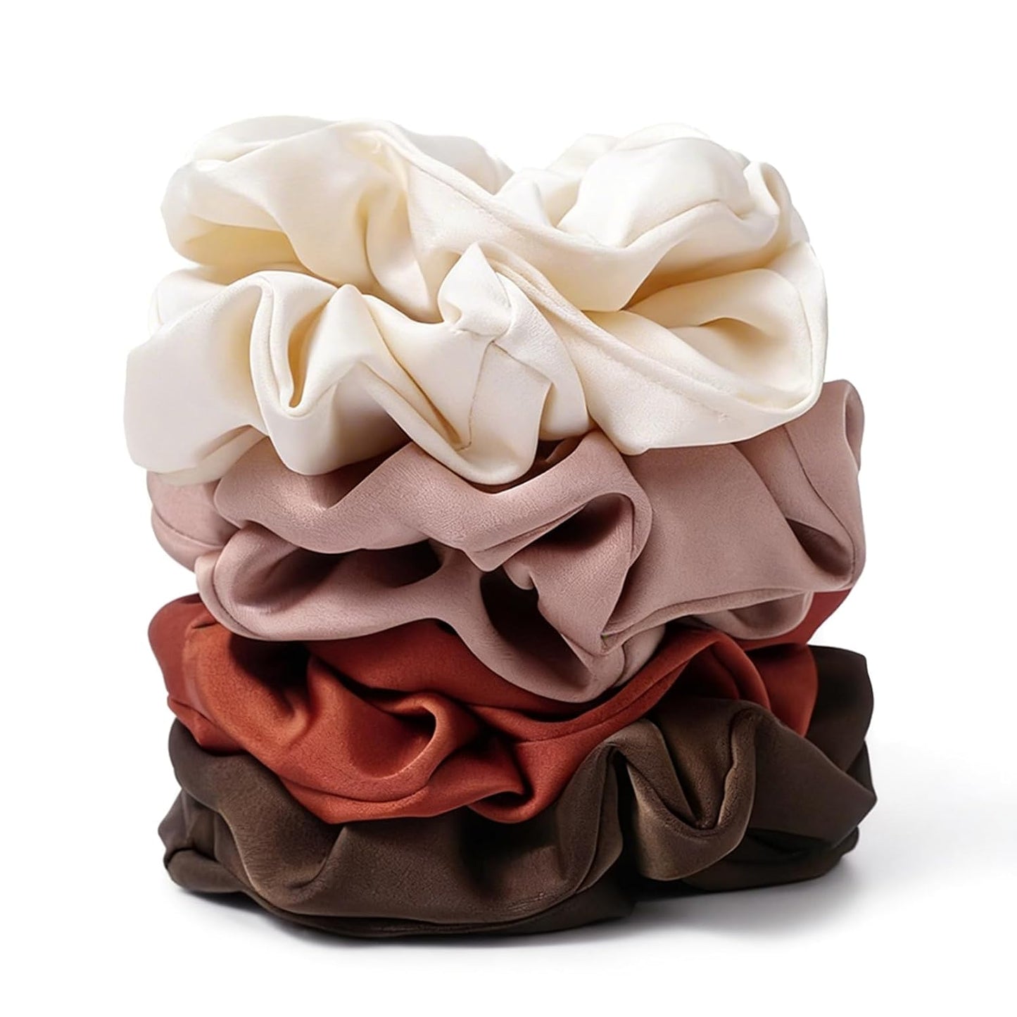 Satin Scrunchies for Women - 8PCS Black Silk Hair Ties | No-Crease, Frizz-Free Gentle Elastic Bands for All Hair Types