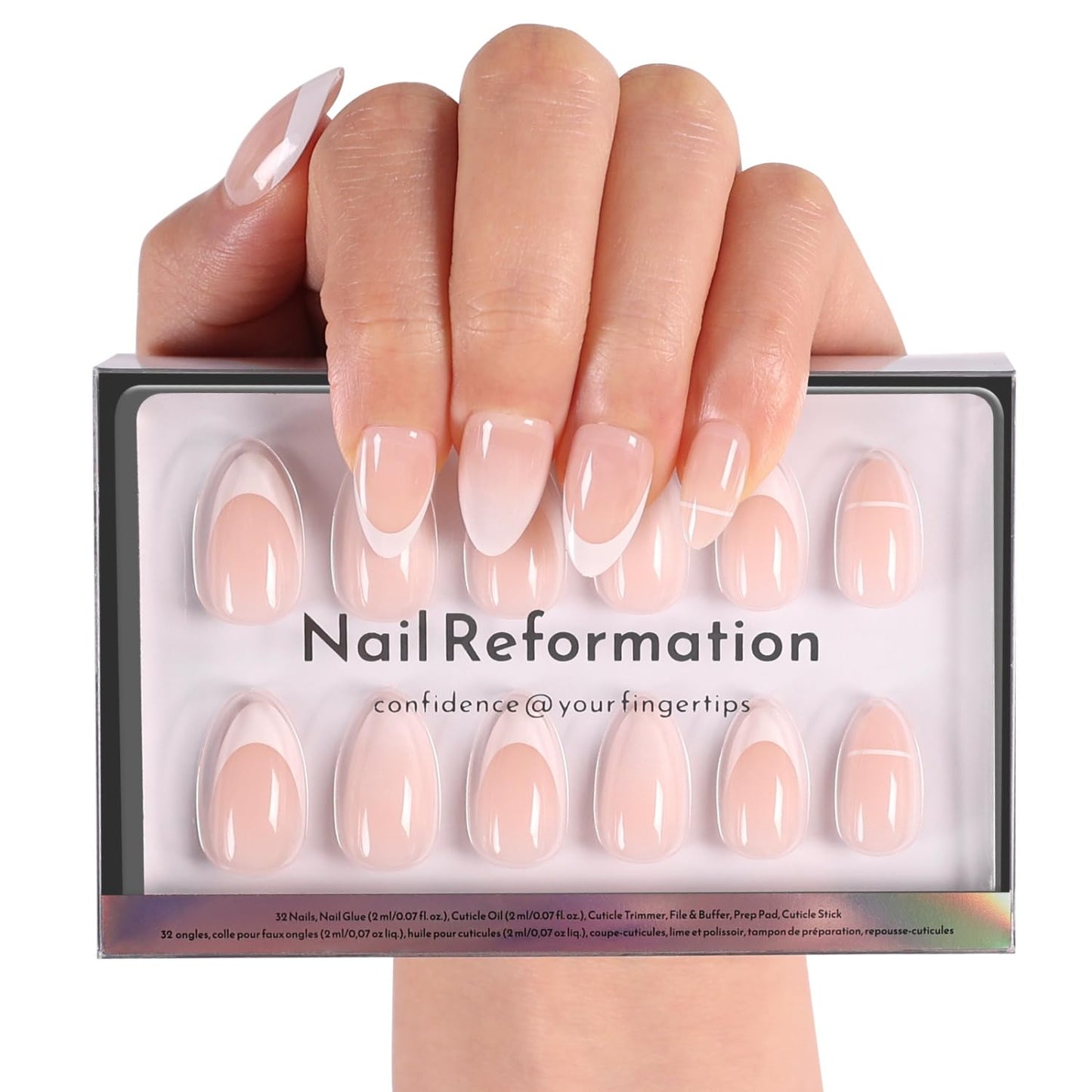 Press On Nails - 3D Bubble Medium Almond Fake Nails in Vibrant Colors | Salon Quality, Reusable 30 Nail Kit in 15 Sizes
