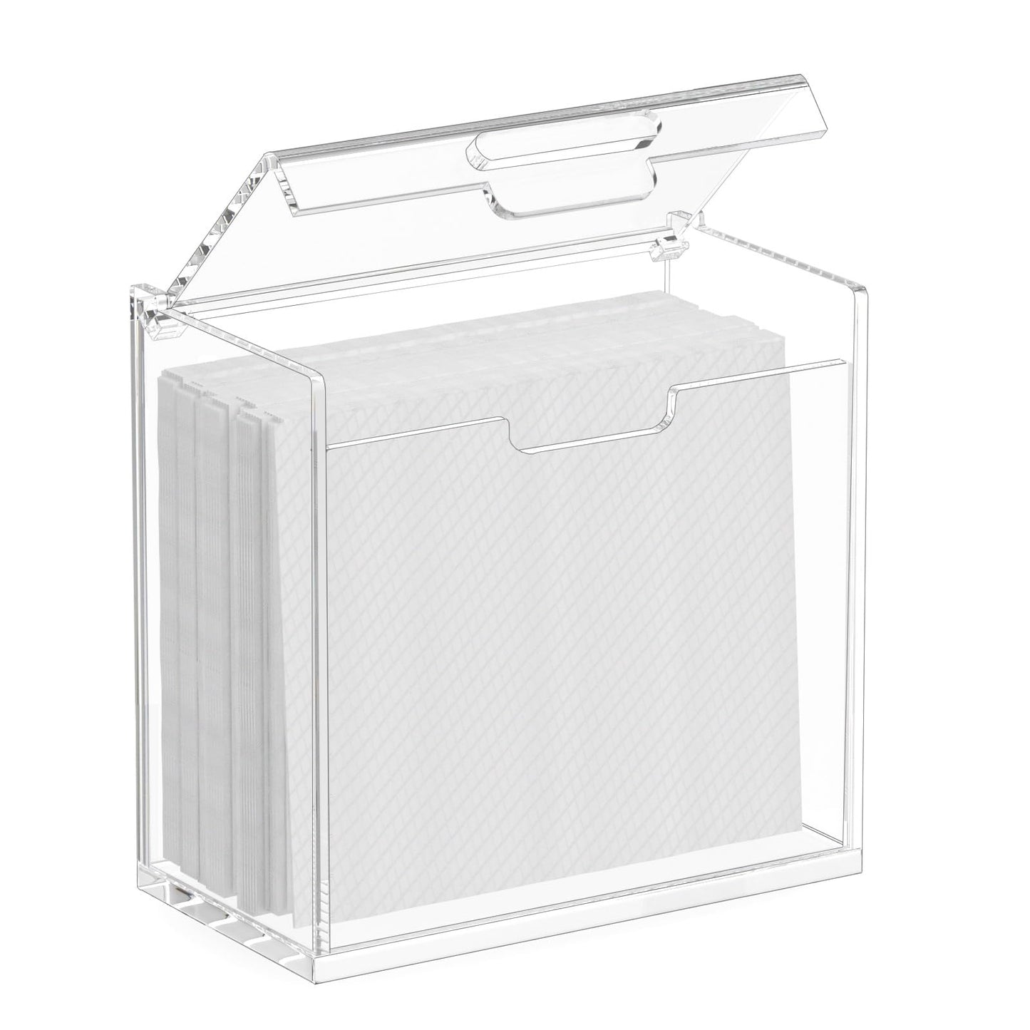 HlIMIEI Acrylic Disposable Face Towel Holder: Clean Skin Club Facial Towels Holder, Container for 25 Clean Towels XL (NOT Included), Waterproof Clear Face Cloth Storage Box for Bathroom Counter