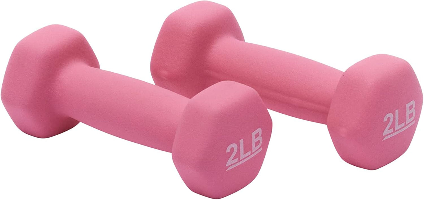Neoprene Dumbbell Hand Weights for Exercise & Muscle Toning - Adjustable Sizes Available