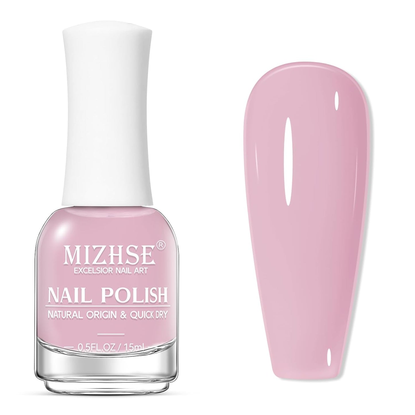 MIZHSE Quick Dry Hot Pink Nail Polish - Non-Gel Air Drying, 15ml Glossy Finish for DIY Manicure