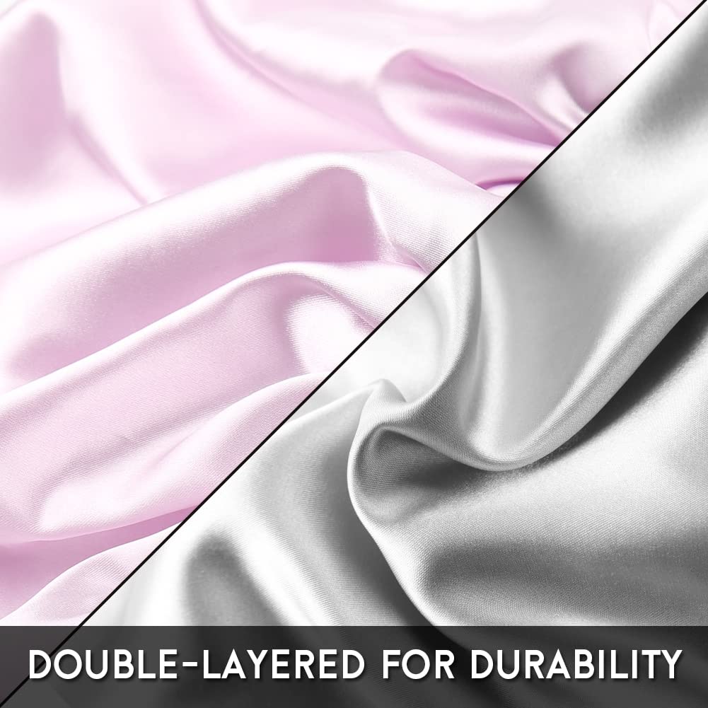 sent hair Large Round Satin Bonnet for Sleeping, Double-Layer Elastic Hair Bonnet with Silky Tie Band for Women Braids/Curly/Long Hair - Lilac Purple