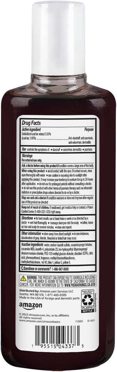 Therapeutic Plus Coal Tar Anti-Dandruff Shampoo - Extra Strength 1% for Seborrheic Dermatitis & Psoriasis | 6 Fl Oz