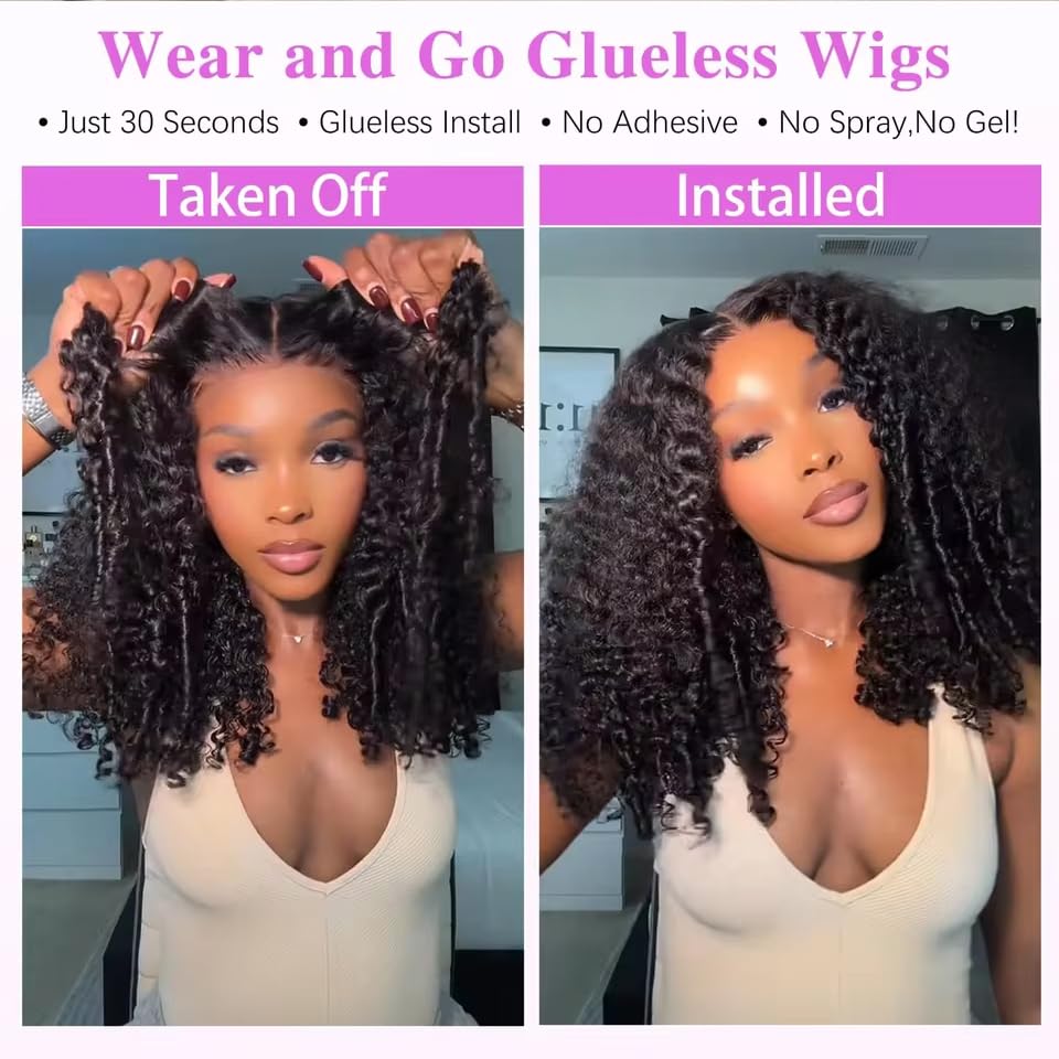 Burmese Curly Half Wig - 200 Density Human Hair | Beginner-Friendly 12 Inch Flip Over Design