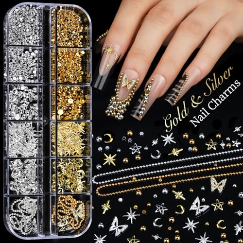 Teenitor Acrylic Nail Kit with Clear Coffin Tips & Charms