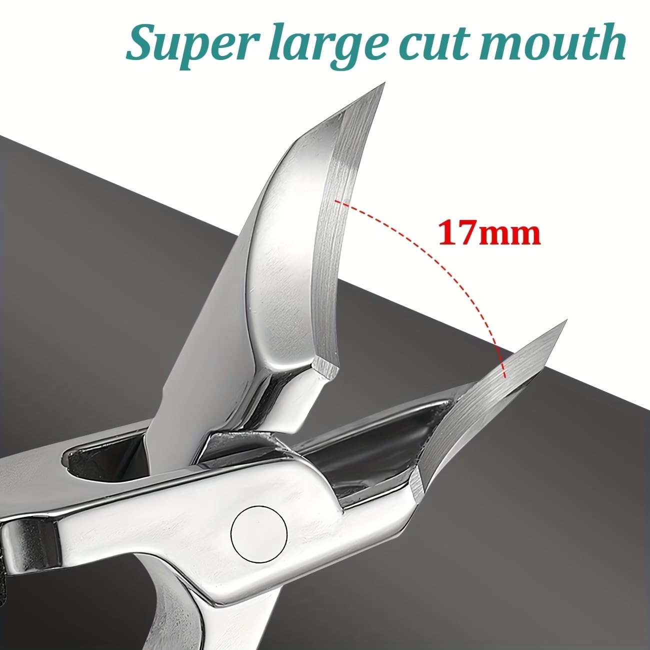 Thick Nail Clipper for Ingrown Nails Stainless Steel 25-Degree Angled Blade Safety Grip Handle Splash-Proof for Seniors, Black