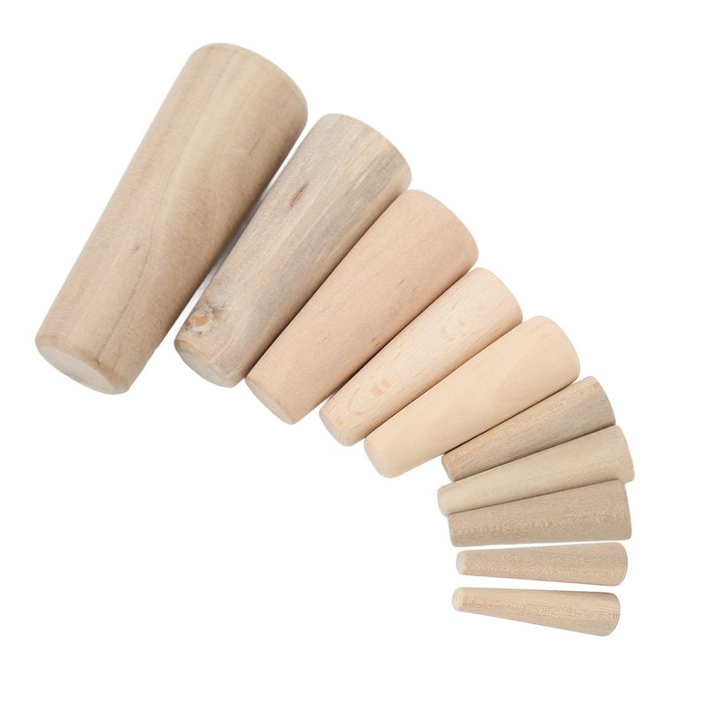 Akozon Marine Boat Wooden Conical Bungs Plugs Set, 10pcs Marine Tapered Thru Hull Emergency Soft Wood Plugs Drain Plug For Boat Yacht Soft Conical Thru Hull Wood Plugs