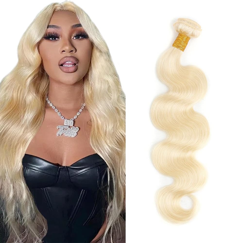 613 Bundles Blonde Body Wave Bundles Human Hair Brazilian Unprocessed Virgin Hair 26 Inch One Blonde Bundle Human Hair Extensions